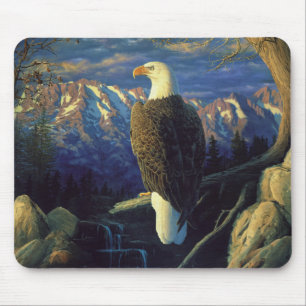 Tapis De Souris lever du soleil de la montagne American Bald Eagle