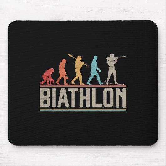 Tapis De Souris L'Évolution Du Biathlon Cible Tir Xc Skiin (Devant)