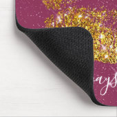 Tapis De Souris Lèvres chics roses d'étincelle d'or (Coin)