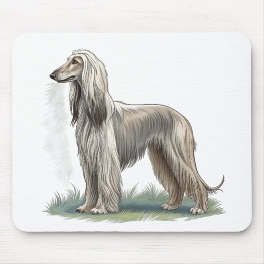 Tapis De Souris Lévrier Afghan (Devant)