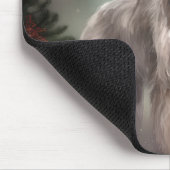 Tapis De Souris Lévrier dans la neige de Noël (Coin)