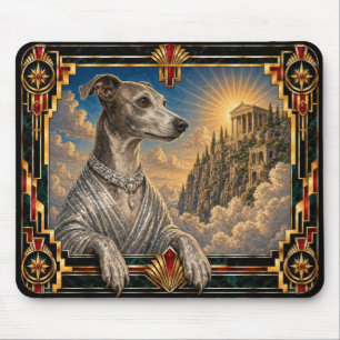 Tapis De Souris Lévrier Italien, Chien Art Déco