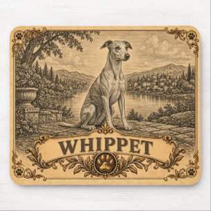 Tapis De Souris Lévrier Whippet, Chien du Patrimoine Vintage