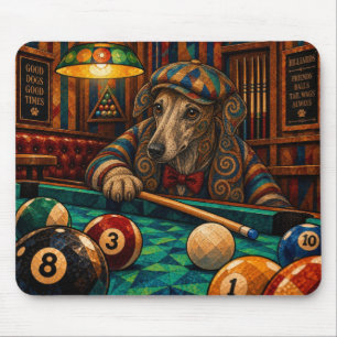 Tapis De Souris Lévrier whippet, mosaïque géométrique