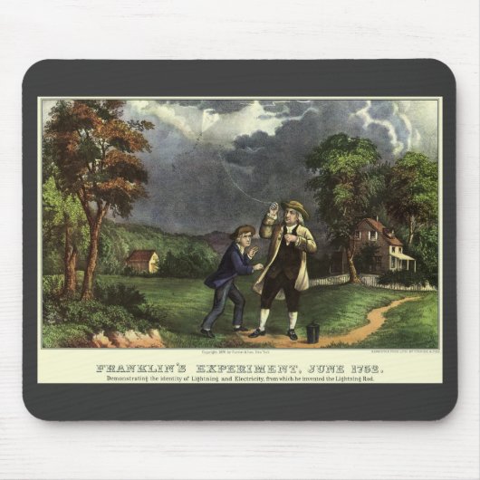 Tapis De Souris L'expérience du cerf-volant de Benjamin Franklin a (Devant)