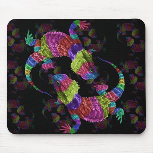 Tapis De Souris Lézards d'arc-en-ciel (Devant)