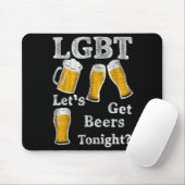 Tapis De Souris Lgbt Let's Get Beers Tonight Beer Saying Funny Gra (Avec souris)