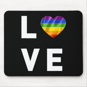 Tapis De Souris Lgbt Love Rainbow Heart Lesbian Gay Biual