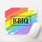 Tapis De Souris LGBTQ Brushstrokies arc-en-ciel (Avec souris)