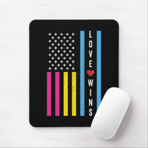 Tapis De Souris LGBTQ Pansexual Pride L'amour gagne le drapeau amé