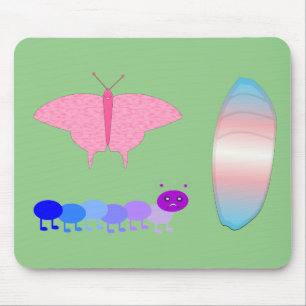 Tapis De Souris LGBTQIA Transgenre Fierté Caterpillar to Butfly