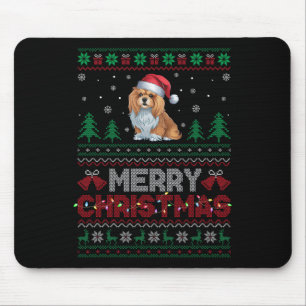 Tapis De Souris Lhasa Apso Amoureux de les chiens Santa Hat Christ