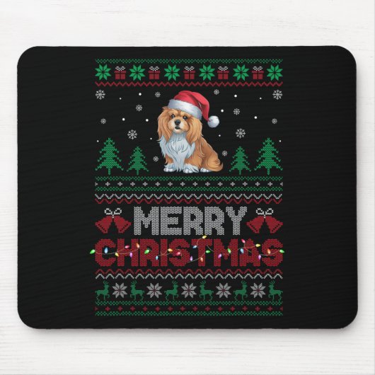 Tapis De Souris Lhasa Apso Amoureux de les chiens Santa Hat Christ (Devant)