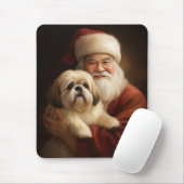 Tapis De Souris Lhasa Apso Avec Noël Festif Du Père Noël (Avec souris)