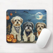 Tapis De Souris Lhasa Apso Halloween Éffrayant (Avec souris)