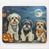 Tapis De Souris Lhasa Apso Halloween Éffrayant (Devant)