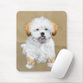 Tapis De Souris Lhasa Apso Puppy Peinture - Cute Original Chien Ar (Avec souris)