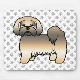Tapis De Souris Lhasa Apso Sable Doré Chien de Dessin Animé Mignon