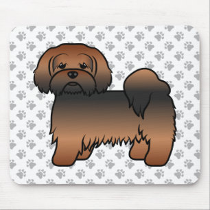 Tapis De Souris Lhasa Apso Sable Rouge Chien de Dessin Animé Migno