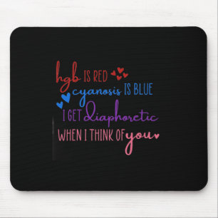 Tapis De Souris L'Hgb est rouge La cyanose est bleue Faire transpi