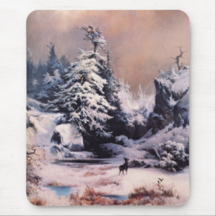Tapis De Souris L'hiver dans les Rocheuses (par Thomas Moran)