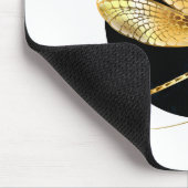 Tapis De Souris libellule d'or en cercle noir (Coin)