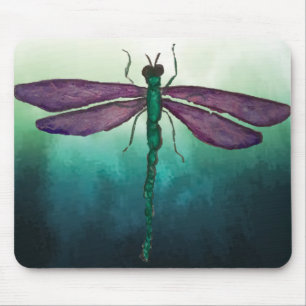 Tapis De Souris Libellule pourpre et verte