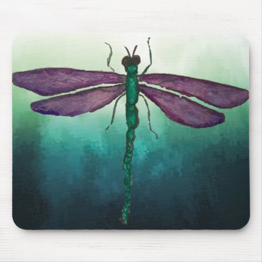 Tapis De Souris Libellule pourpre et verte (Devant)
