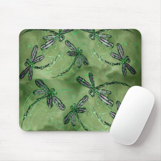 Tapis De Souris Libellules à ailes violettes (Avec souris)