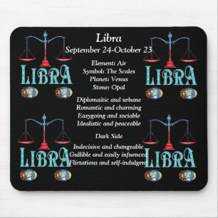 Tapis De Souris Libra Birth Sign Zodiac Mouse Pad