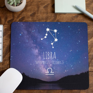 Tapis De Souris Libra Constellation Zodiaque personnalisée
