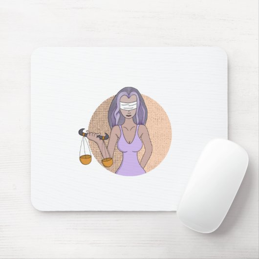 Tapis De Souris Libra et la Dame de Justice (Avec souris)
