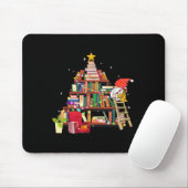 Tapis De Souris Librarian And Book Lover Christmas Library Tree Li (Avec souris)