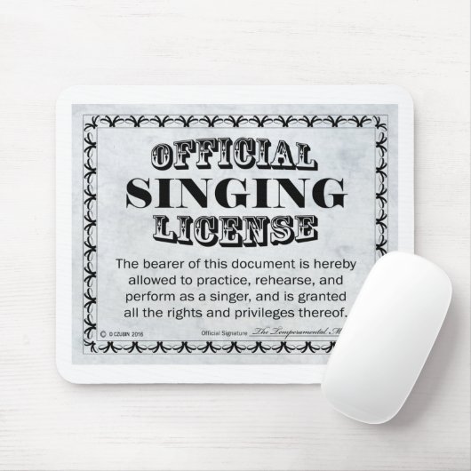 Tapis De Souris Licence de chant (Avec souris)