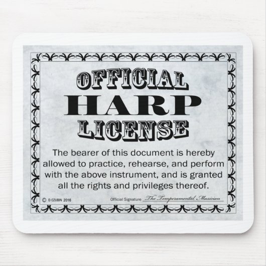 Tapis De Souris Licence Harpe (Devant)