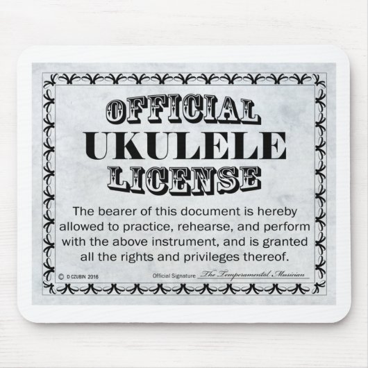 Tapis De Souris Licence Ukulele (Devant)