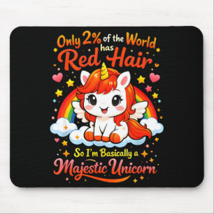 Tapis De Souris Licorne aux cheveux roux mignonne fierté rousse di