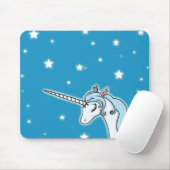 Tapis De Souris Licorne bleue et blanche de Pegasus (Avec souris)