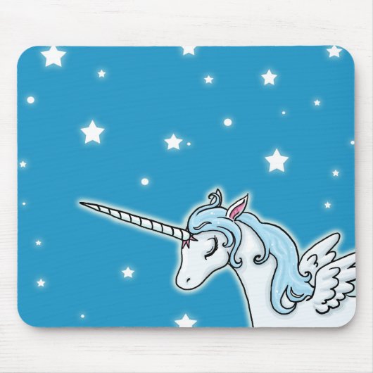 Tapis De Souris Licorne bleue et blanche de Pegasus (Devant)