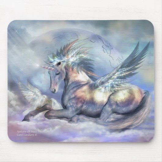 Tapis De Souris Licorne d'art Mousepad de paix (Devant)