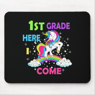 Tapis De Souris Licorne de retour à l'école Bonjour premier jour d