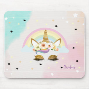 Tapis De Souris Licorne Paillettes Magiques, Arc-en-ciel, Étoiles