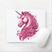 Tapis De Souris Licorne rose abstraite (Avec souris)