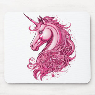 Tapis De Souris Licorne rose abstraite