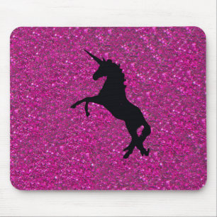 Tapis De Souris licorne sur les parties scintillantes roses