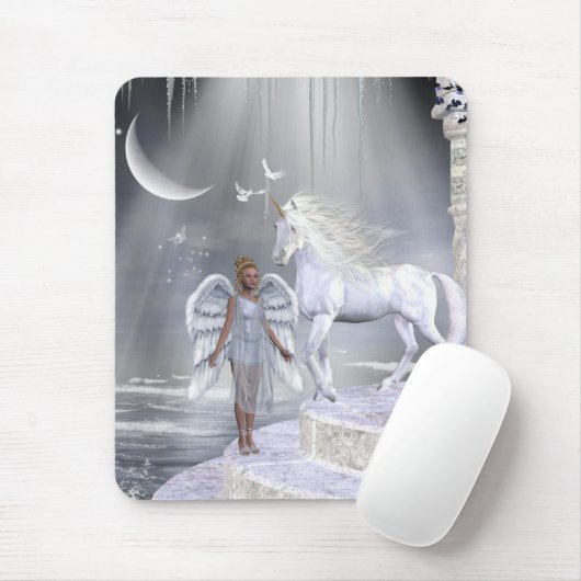 Tapis De Souris Licornes Mousepad de Fae d'anges (Avec souris)