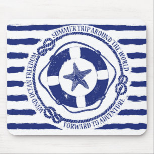 Tapis De Souris Lifebuoy et étoiles de mer