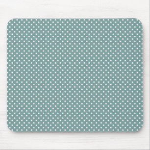 Tapis De Souris Light Blue and White Polka Dots Pattern Mousepad