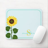 Tapis De Souris  Light Green Mouse Pad with Sunflower (Avec souris)