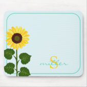 Tapis De Souris  Light Green Mouse Pad with Sunflower (Devant)